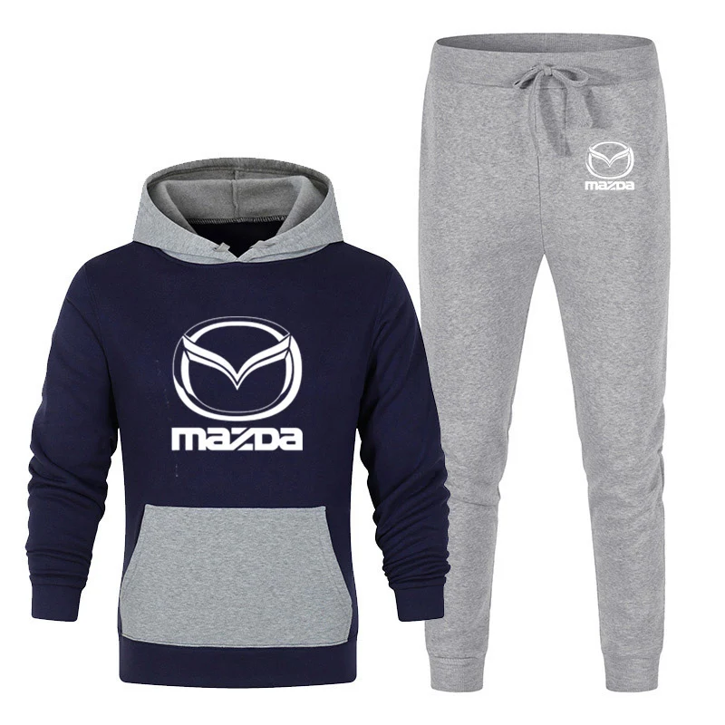 Новинка 2021 брендовый мужской спортивный костюм с логотипом Mazda спортивная одежда