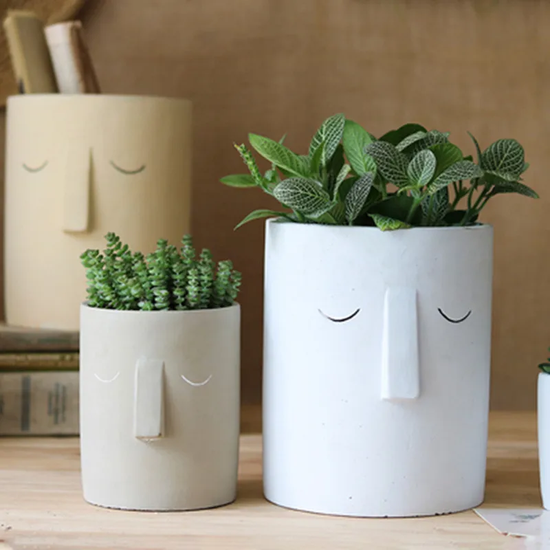 Retro Planter Nose Cement Flower Pot Balcony Decoration Desktop Vase Abstract Human Face Cement Flowerpot
Retro Planter Nose Cement Flower Pot Balcony Decoration Desktop Vase Abstract Human Face Cement Flowerpot