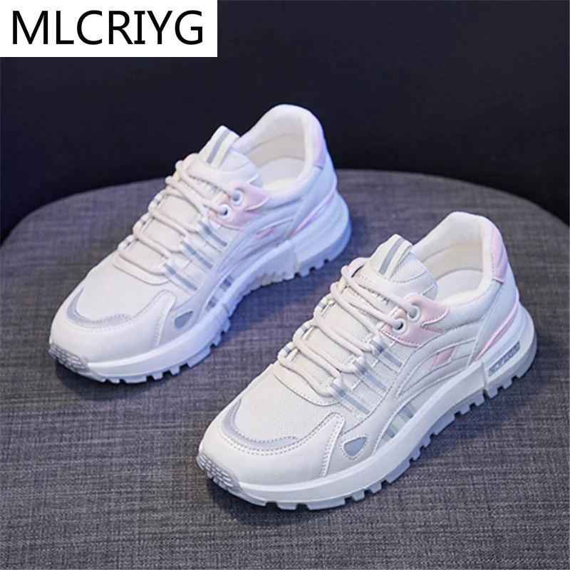 Women's Chunky Sneakers 2021 Fashion Women Platform Shoes Lace Up Breathable Vulcanize Shoes Low-heeled Outdoor Casual Dad Shoes
Women's Chunky Sneakers 2021 Fashion Women Platform Shoes Lace Up Breathable Vulcanize Shoes Low-heeled Outdoor Casual Dad Shoes
