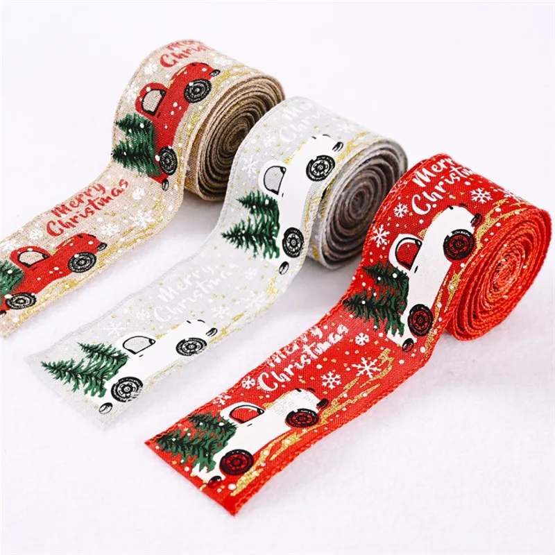 5M Christmas Hessian Burlap Cartoon Car Printed Ribbon Gift Wreath Tree Decoration Crafts Red Hemp Xmas Party DIY Bows
5M Christmas Hessian Burlap Cartoon Car Printed Ribbon Gift Wreath Tree Decoration Crafts Red Hemp Xmas Party DIY Bows