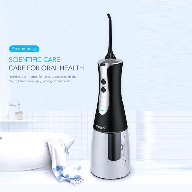 

Nicefeel 300ml Portable Oral Irrigator IPX7 Waterproof Dental Flosser Dental Irrigator For Travel and Family Use IRRIGATEUR ORAL