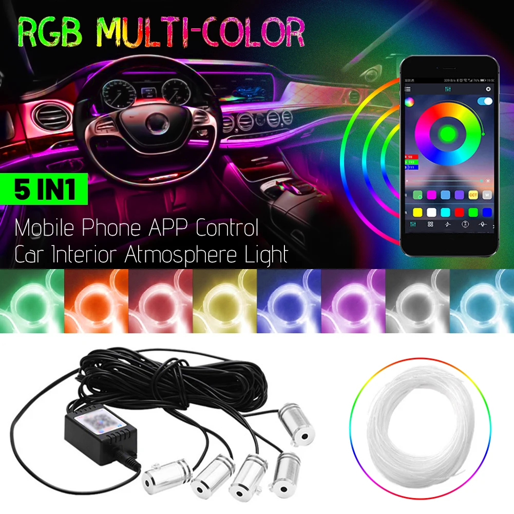Car RGB Strip Light Atmosphere Lights EL Neon Wire Multiple Modes App Sound Control Auto Interior Decorative Ambient Neon Lamp
Car RGB Strip Light Atmosphere Lights EL Neon Wire Multiple Modes App Sound Control Auto Interior Decorative Ambient Neon Lamp