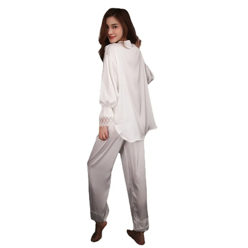 Satin Women Pajamas Suit Long Sleeve Home Clothes V-Neck Sleepwear Loose Intimate Lingerie Summer 2PCS Sleep Set Nightwear
Satin Women Pajamas Suit Long Sleeve Home Clothes V-Neck Sleepwear Loose Intimate Lingerie Summer 2PCS Sleep Set Nightwear
