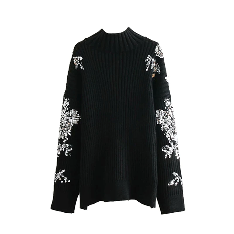 2021 Woman Design Sense Fashion Beaded Sequins Combination Flower Long Sweater Loose Knit Pullover Ladies Sweater Streetwear
2021 Woman Design Sense Fashion Beaded Sequins Combination Flower Long Sweater Loose Knit Pullover Ladies Sweater Streetwear