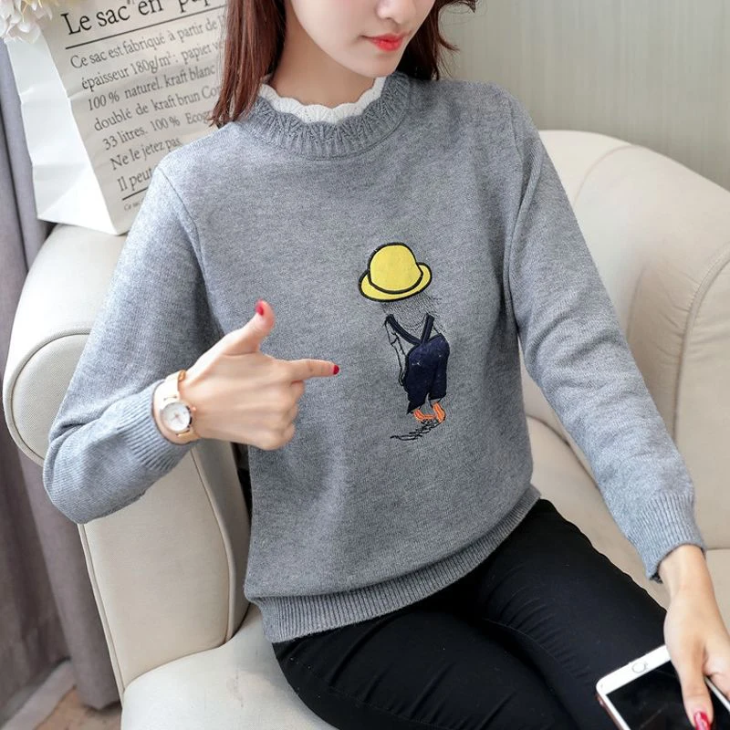 Women Autumn Winter Style Knitted Sweater Pullovers Lady Casual Bear Bee Printed Stand Collar Pullovers Tops ZZ1034
Women Autumn Winter Style Knitted Sweater Pullovers Lady Casual Bear Bee Printed Stand Collar Pullovers Tops ZZ1034