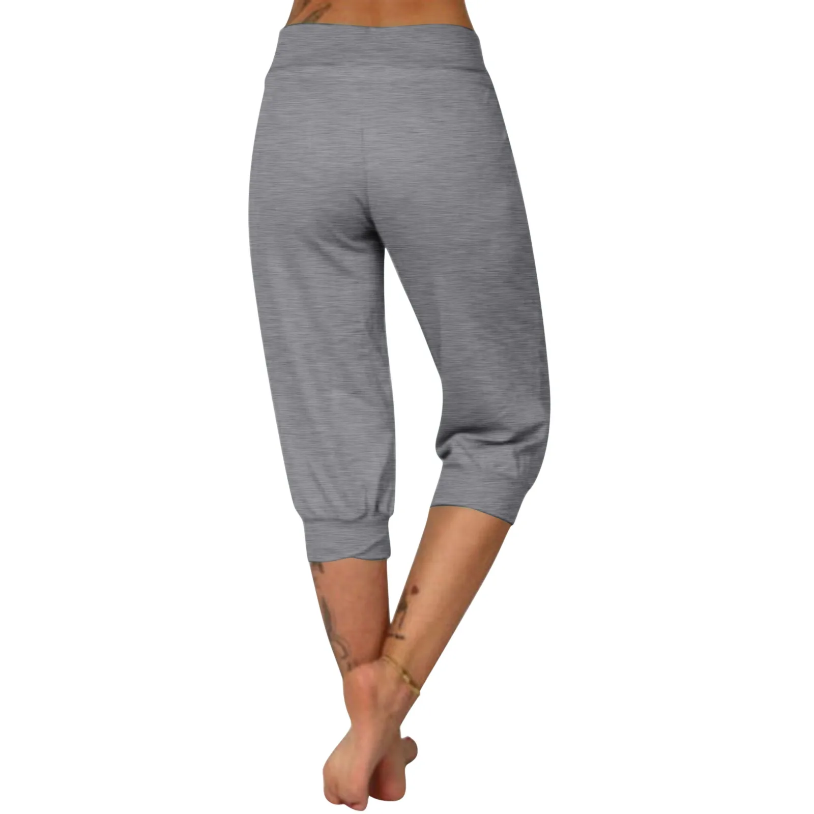 Lace-up Capri Chino Pants For Women Casual Solid Color Elastic Waist Trousers Women Loose High Waist Breathable Women Pants #4 
Lace-up Capri Chino Pants For Women Casual Solid Color Elastic Waist Trousers Women Loose High Waist Breathable Women Pants #4