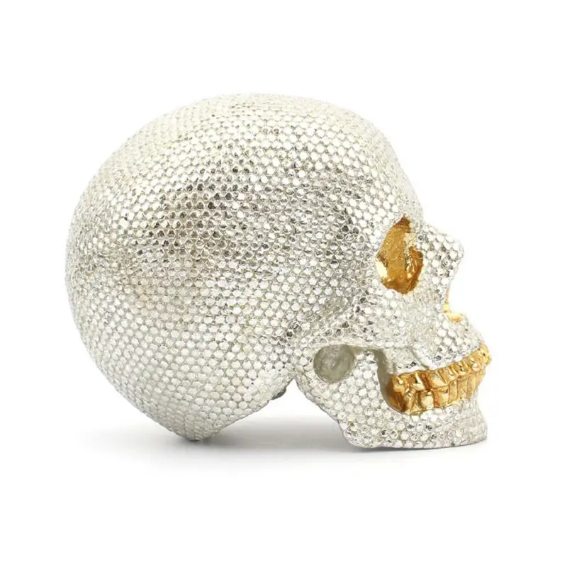 Gold And Silver Beads Skull Home Decoration Resin Skeleton Heas Crafts Sculptures Halloween Party Art Statue Desktop Figurine 
Gold And Silver Beads Skull Home Decoration Resin Skeleton Heas Crafts Sculptures Halloween Party Art Statue Desktop Figurine