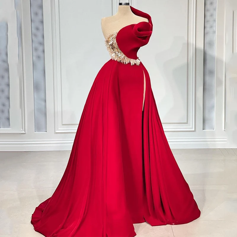 Thinyfull Red Prom Dresses One Shoulder A-Line Sequins Evening Dress 2022 High Split Saudi Arabia Cocktail Party Gowns Plus Size
Thinyfull Red Prom Dresses One Shoulder A-Line Sequins Evening Dress 2022 High Split Saudi Arabia Cocktail Party Gowns Plus Size