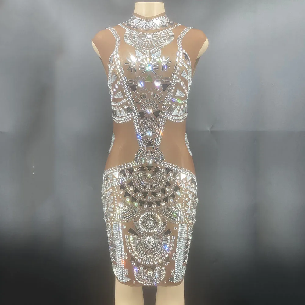 Lens transparent Rhinestone Colorful Dress Dancer Prom Performance dress Sexy evening Birthday Celebrate Dresses Womeno 2021
Lens transparent Rhinestone Colorful Dress Dancer Prom Performance dress Sexy evening Birthday Celebrate Dresses Womeno 2021