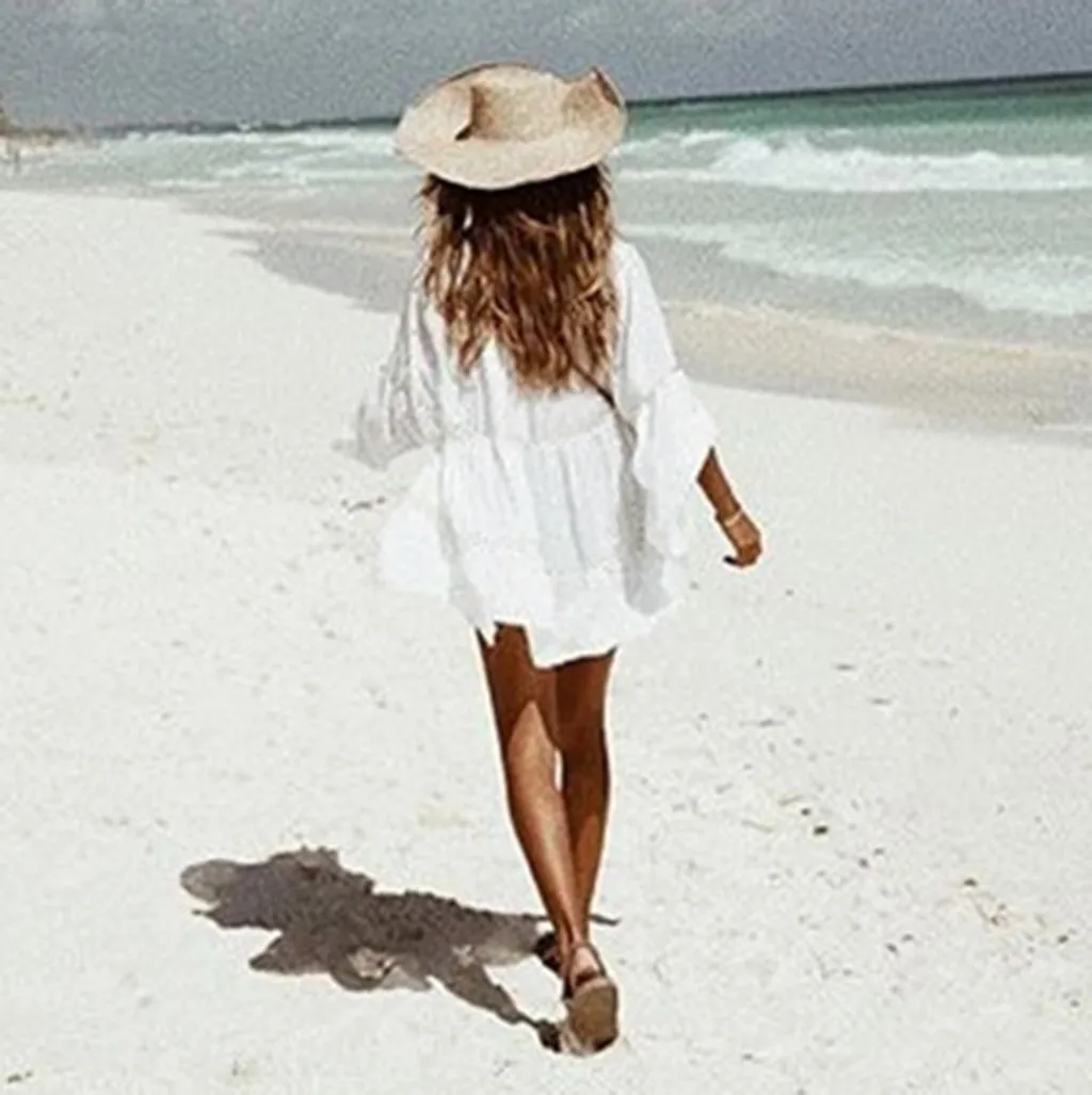 Women Flare Sleeve Button Down Hollow Out Beach Dress Bathing Suit Cover Up Ashgaily Bath Sarong Wrap Skirt Swimsuit Beachwear
Women Flare Sleeve Button Down Hollow Out Beach Dress Bathing Suit Cover Up Ashgaily Bath Sarong Wrap Skirt Swimsuit Beachwear