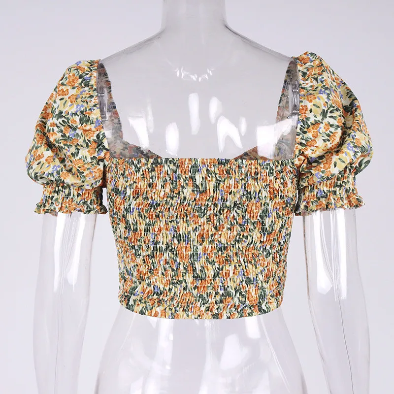 Giyu Boho Floral Print Puff Sleeve Tshirts Women Summer Fashion Ruched Bandage Backless Crop Top Femme Hollow Out Tees Beachwear
Giyu Boho Floral Print Puff Sleeve Tshirts Women Summer Fashion Ruched Bandage Backless Crop Top Femme Hollow Out Tees Beachwear