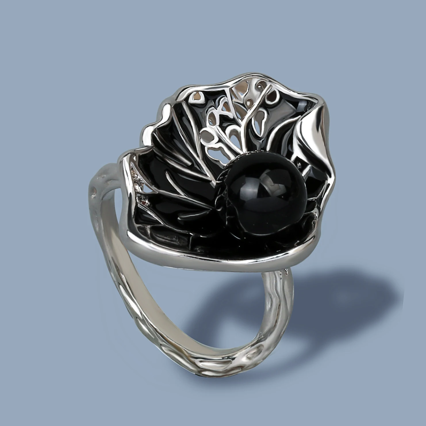 CIZEVA Vintage Black Pearl Ring for Women Hollow Leaves Shaped Ring Cocktail Party Finger Ring Handmade Enamel
CIZEVA Vintage Black Pearl Ring for Women Hollow Leaves Shaped Ring Cocktail Party Finger Ring Handmade Enamel