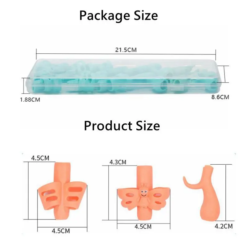 18Pcs/Box Pencil Pen Holder Grips Two-Finger Cute Silicone Writing Correction Tools For Boys Girls Kids Learning Stationery Gift
18Pcs/Box Pencil Pen Holder Grips Two-Finger Cute Silicone Writing Correction Tools For Boys Girls Kids Learning Stationery Gift