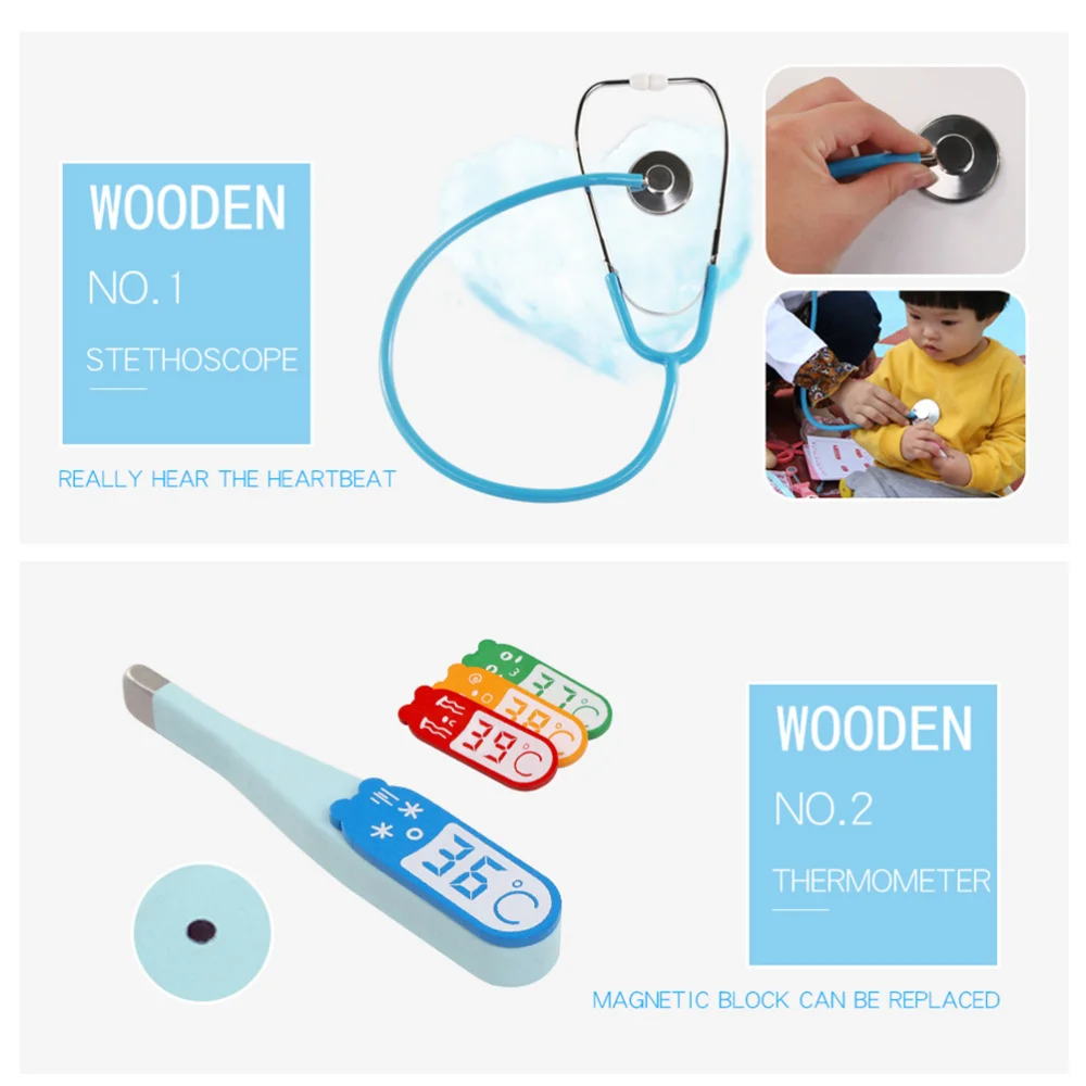Children's Little Set Tool Kits Wooden Pretend Play Role Play Sets Role Play Stethoscope Toys with Cloth Medicin
Children's Little Set Tool Kits Wooden Pretend Play Role Play Sets Role Play Stethoscope Toys with Cloth Medicin