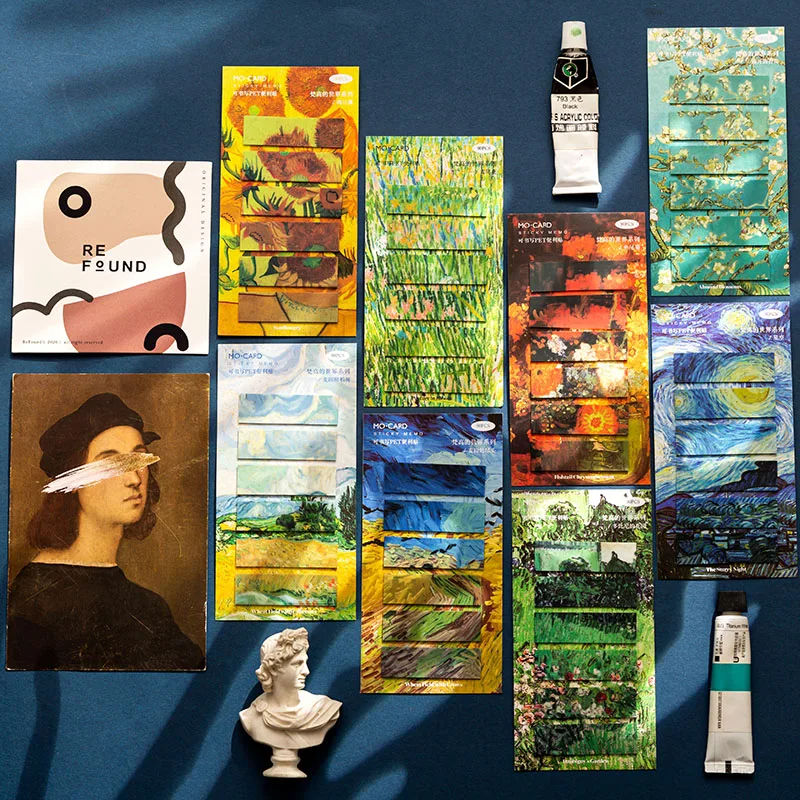 

Yoofun 90pcs Vintage Van Gogh Sticky Notes Memo Pad Sticker Posted It Planner Sticker Stationery Notepads Office School Supplies