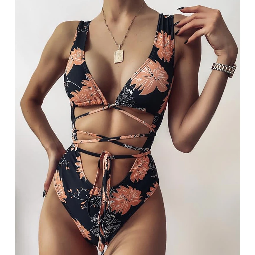 Sexy Strapped One piece Women Retro Print Swimwear 2021 Push Up Tied Swimsuit Female Deep V Monokini Bathing Suit Beachwear
Sexy Strapped One piece Women Retro Print Swimwear 2021 Push Up Tied Swimsuit Female Deep V Monokini Bathing Suit Beachwear