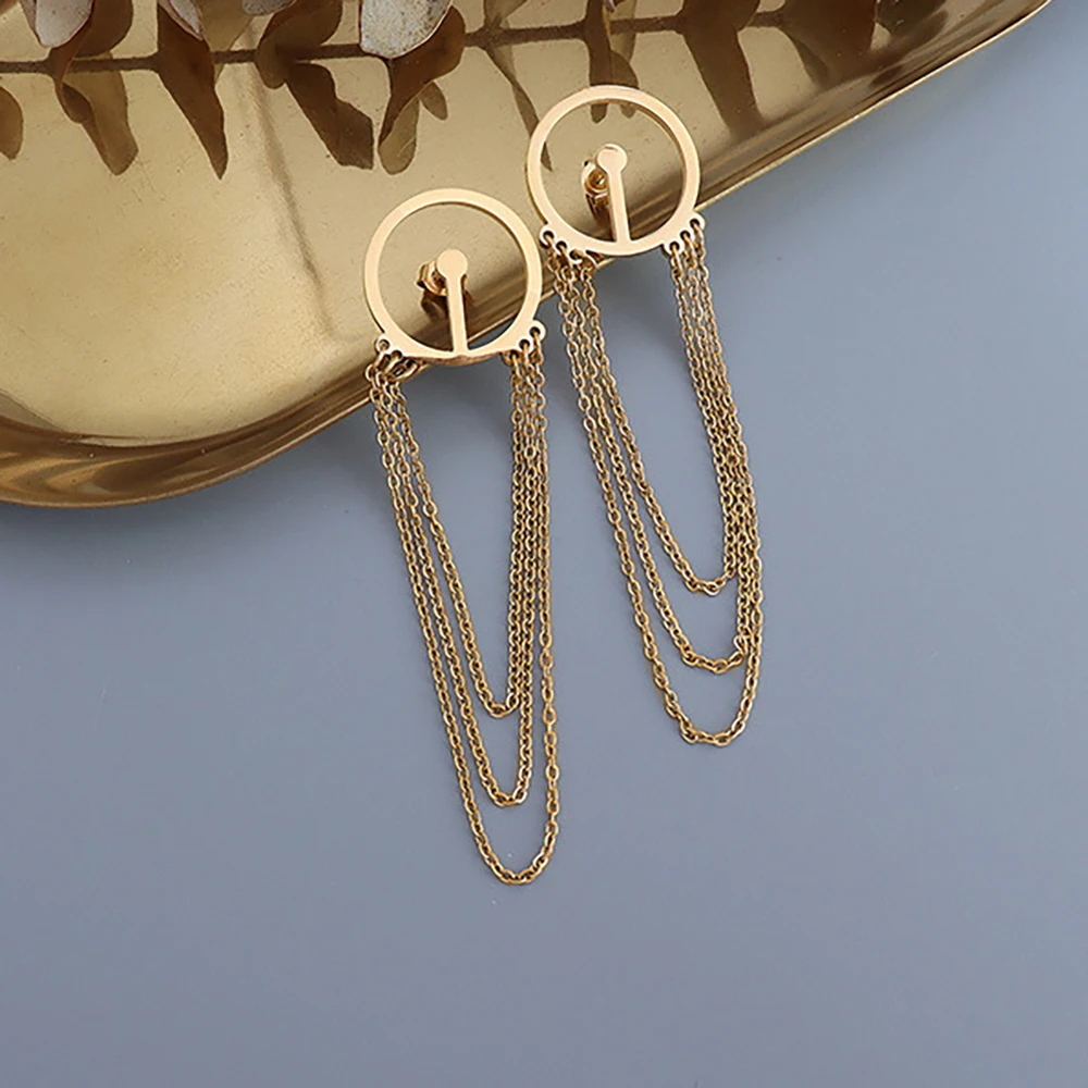 Retro Long Multi-layer Tassel Earring for Women French Stud Earring Stainless Steel Piercing Jewelry Trendy Boucle Oreille Femme
Retro Long Multi-layer Tassel Earring for Women French Stud Earring Stainless Steel Piercing Jewelry Trendy Boucle Oreille Femme