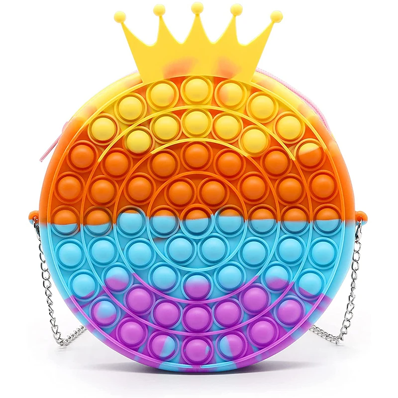 Popit Coin Purse Crown Push Bubble Stress Release Fidget Satchel Antistress Shoulder Bags Cute Fingertip Toy for Ladies Shopping
Popit Coin Purse Crown Push Bubble Stress Release Fidget Satchel Antistress Shoulder Bags Cute Fingertip Toy for Ladies Shopping