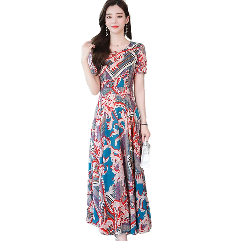dress for women long summer 2020 new Short-sleeved dress ladies seaside vacation beach dress printed round neck chiffon Fashion
dress for women long summer 2020 new Short-sleeved dress ladies seaside vacation beach dress printed round neck chiffon Fashion