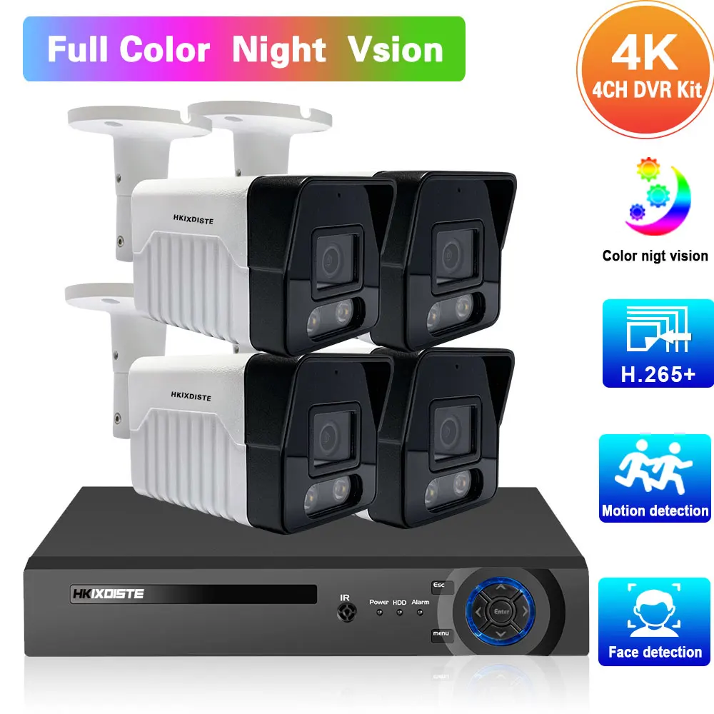4CH DVR CCTV Security Camera System 4K Full Color Night Vision Analog HD Video Surveillance System Kit 8MP AHD DVR Kit 4CH XMEYE
4CH DVR CCTV Security Camera System 4K Full Color Night Vision Analog HD Video Surveillance System Kit 8MP AHD DVR Kit 4CH XMEYE