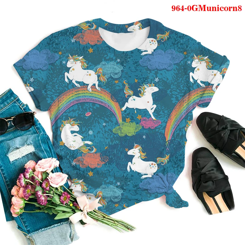 Woman T Shirts Unicorn Print T-Shirt 3D Graphic Short Sleeve Shirts Round Neck Plus Size Tops Cute Animal Cartoon Women Clothing
Woman T Shirts Unicorn Print T-Shirt 3D Graphic Short Sleeve Shirts Round Neck Plus Size Tops Cute Animal Cartoon Women Clothing