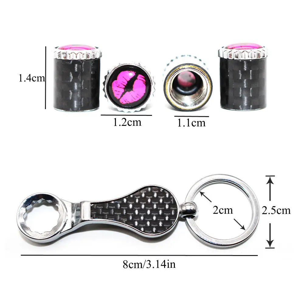 5Pcs/Set Lip Style Emblem Auto Car Wheel Tire Air Valve Caps With Wrench Keychain Carbon Fiber + Copper Stem Dust Cover Accessor
5Pcs/Set Lip Style Emblem Auto Car Wheel Tire Air Valve Caps With Wrench Keychain Carbon Fiber + Copper Stem Dust Cover Accessor