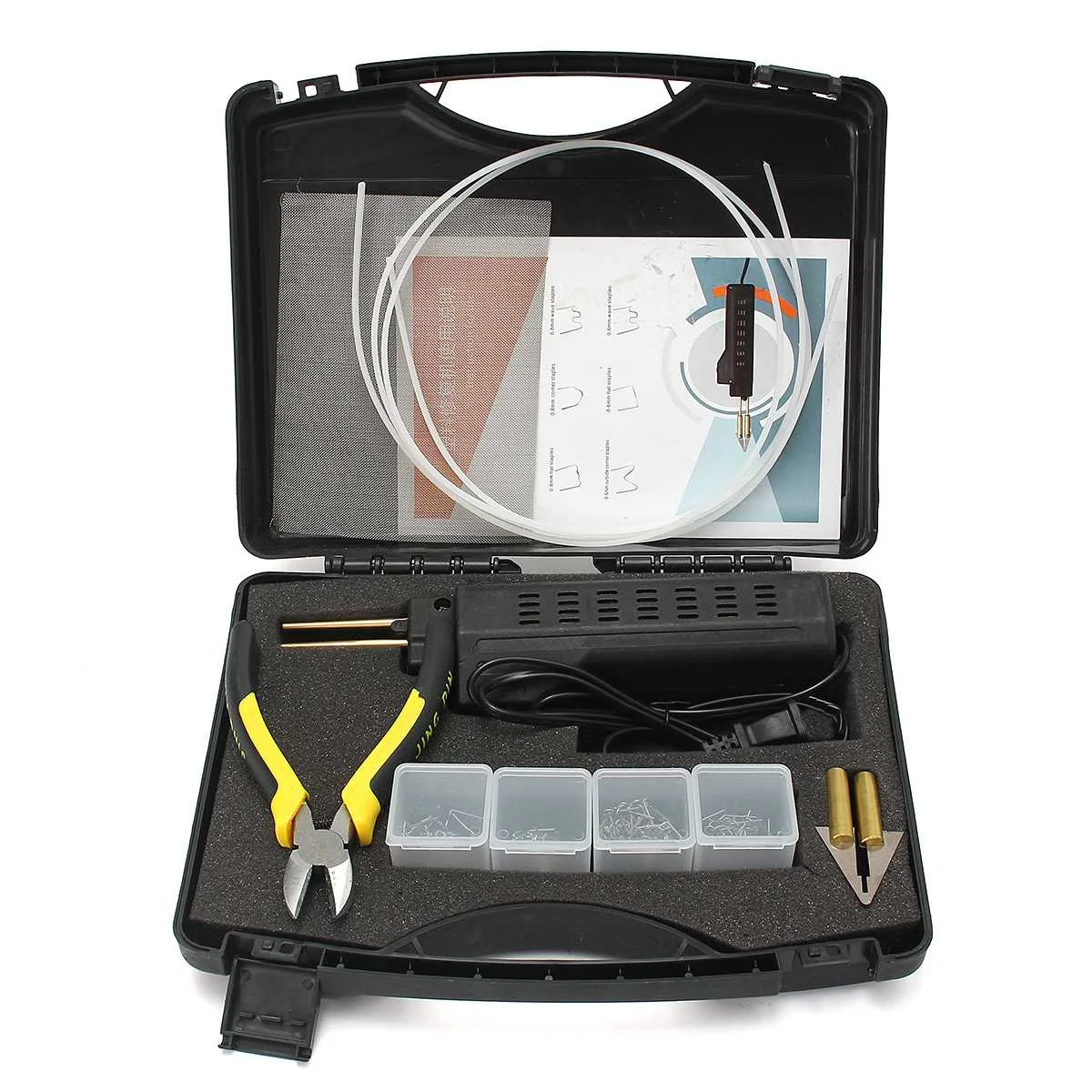 New 220V Hot Stapler Car Bumper Plastic Welding Torch Fairing Auto Body Tool Welder Machine Plastic Repair Kit with 200 Staples
New 220V Hot Stapler Car Bumper Plastic Welding Torch Fairing Auto Body Tool Welder Machine Plastic Repair Kit with 200 Staples