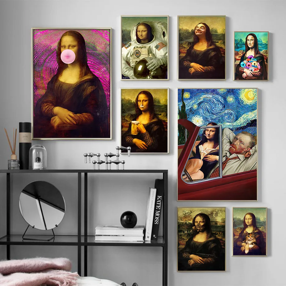 Mona Lisa Creative Funny Posters Paints Cute Decorative Canvas Painting Modern Personality Figure Home Living Room Decor Photo
Mona Lisa Creative Funny Posters Paints Cute Decorative Canvas Painting Modern Personality Figure Home Living Room Decor Photo