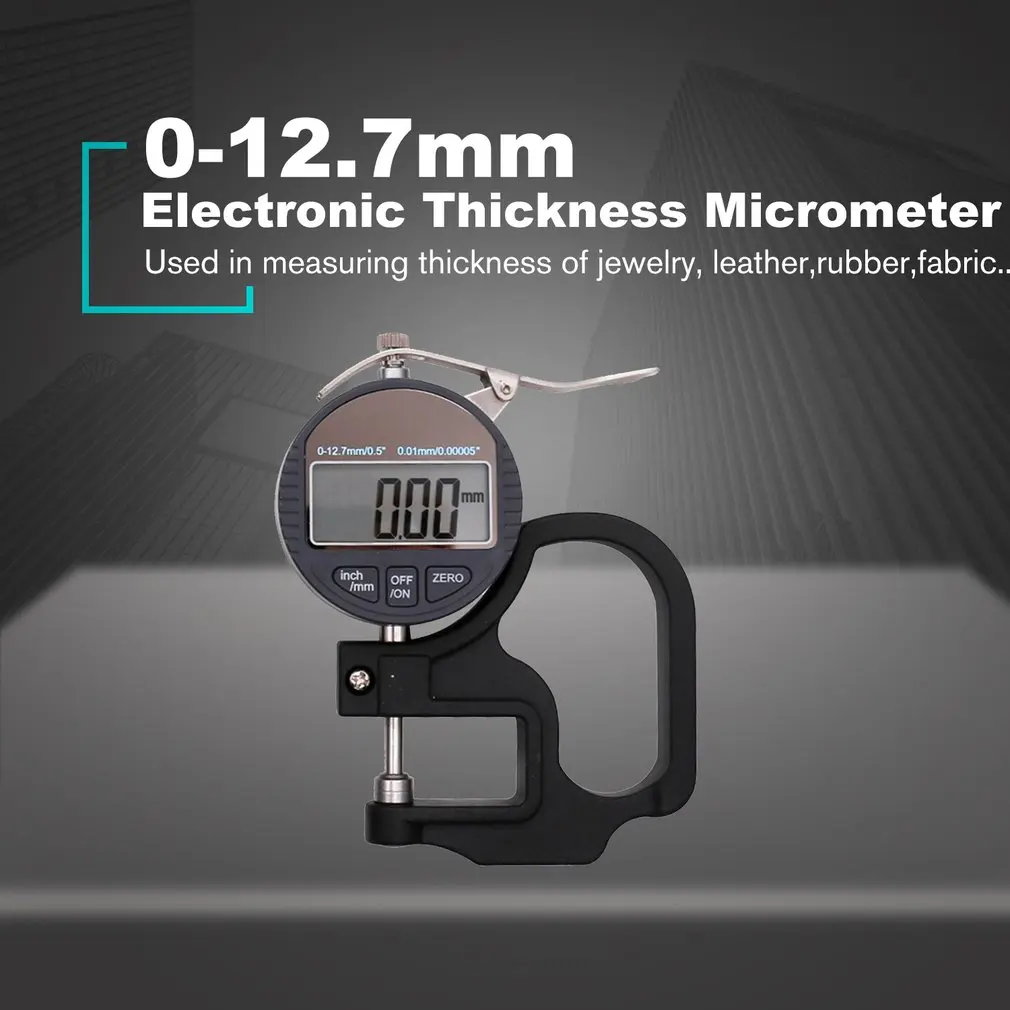 

Portable Digital Thickness Gauge 0.01/0.001mm Range Electronic Micrometer inch/Metric Electronic Percentage Thickness Meter