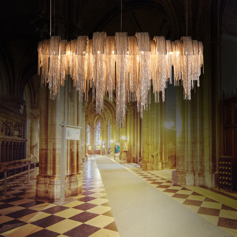 Modern Luxury Tassel LED Chandelier Creative Suspend Lamp For Living Room Hotel Cafe Silver Gold Aluminum Hang Light
Modern Luxury Tassel LED Chandelier Creative Suspend Lamp For Living Room Hotel Cafe Silver Gold Aluminum Hang Light