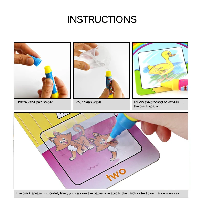 Water Drawing Letter Card Learning Coloring Card 2 Magic Pen Painting Board Early Recognize Learning Educational Magic Pen Toys
Water Drawing Letter Card Learning Coloring Card 2 Magic Pen Painting Board Early Recognize Learning Educational Magic Pen Toys