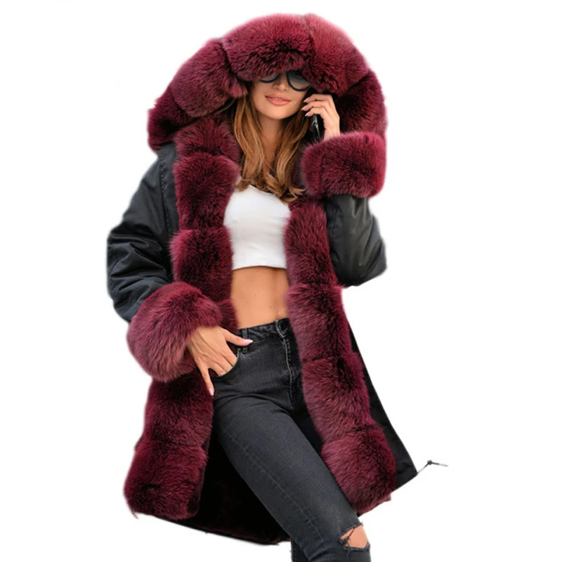 2021 New Winter Coat Women Long Jacket Real Fur Coats Jacket Large Fox Fur Collar Detachable Faux Rabbit Fur Liner
2021 New Winter Coat Women Long Jacket Real Fur Coats Jacket Large Fox Fur Collar Detachable Faux Rabbit Fur Liner