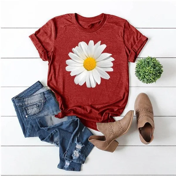 Женская футболка в стиле Харадзюку с принтом маленькой Маргаритки
Женская футболка в стиле Харадзюку с принтом маленькой Маргаритки