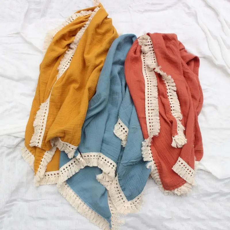 Newborn Swaddle Muslin Unisex Tassel Infant Baby Blanket Wrap Receiving Blanket
Newborn Swaddle Muslin Unisex Tassel Infant Baby Blanket Wrap Receiving Blanket