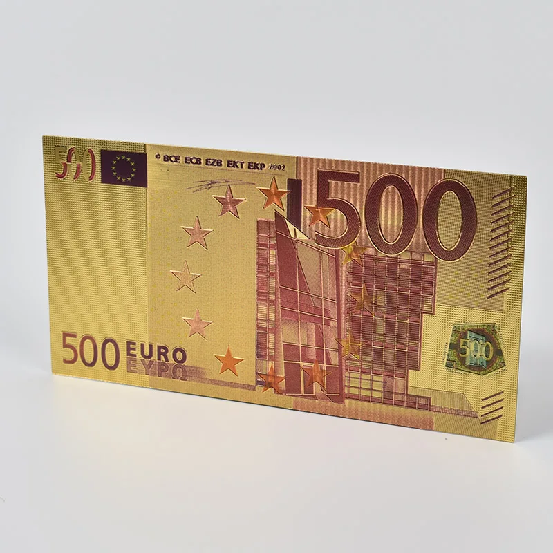 10 шт./лот 500 EUR золотых банкнот в центре сообщений течение 24K Gold поддельные