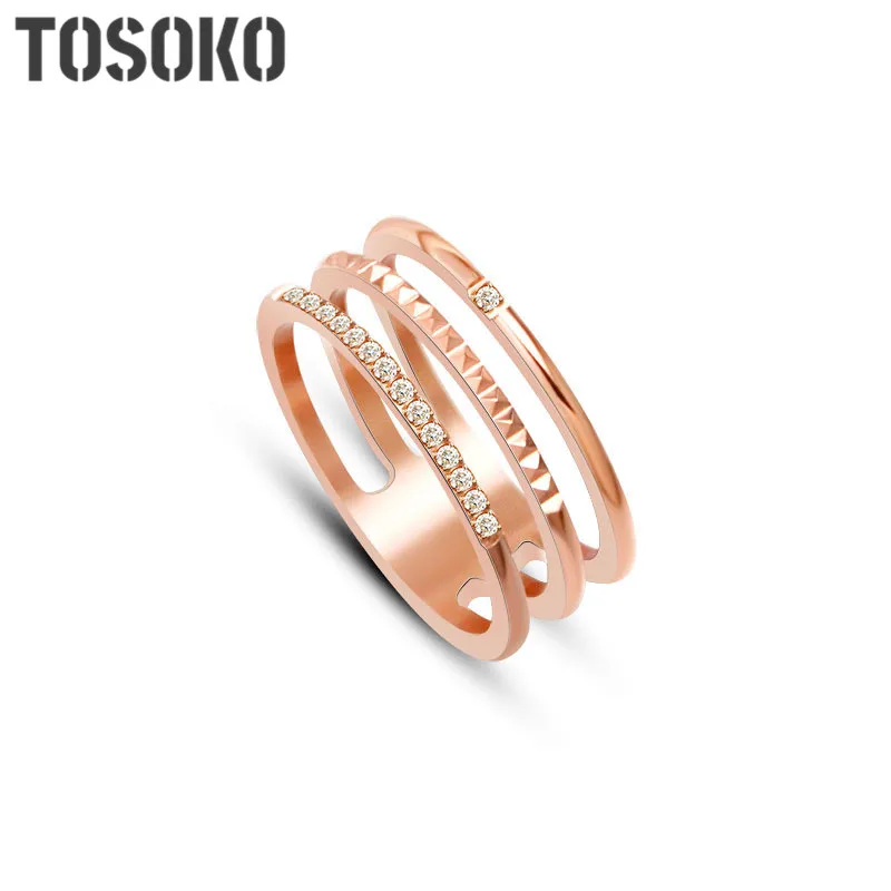 TOSOKO Stainless Steel Jewelry Hollow Three Layer Ring With Zircon Inlaid Female Ring BSA049
TOSOKO Stainless Steel Jewelry Hollow Three Layer Ring With Zircon Inlaid Female Ring BSA049