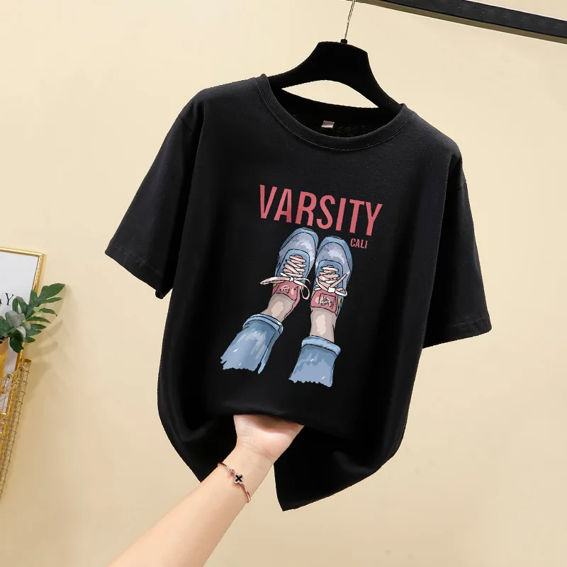 Short-sleeved women's 2021 summer new Korean version of pure cotton white t-shirt women loose wild half-sleeved ins tide top
Short-sleeved women's 2021 summer new Korean version of pure cotton white t-shirt women loose wild half-sleeved ins tide top