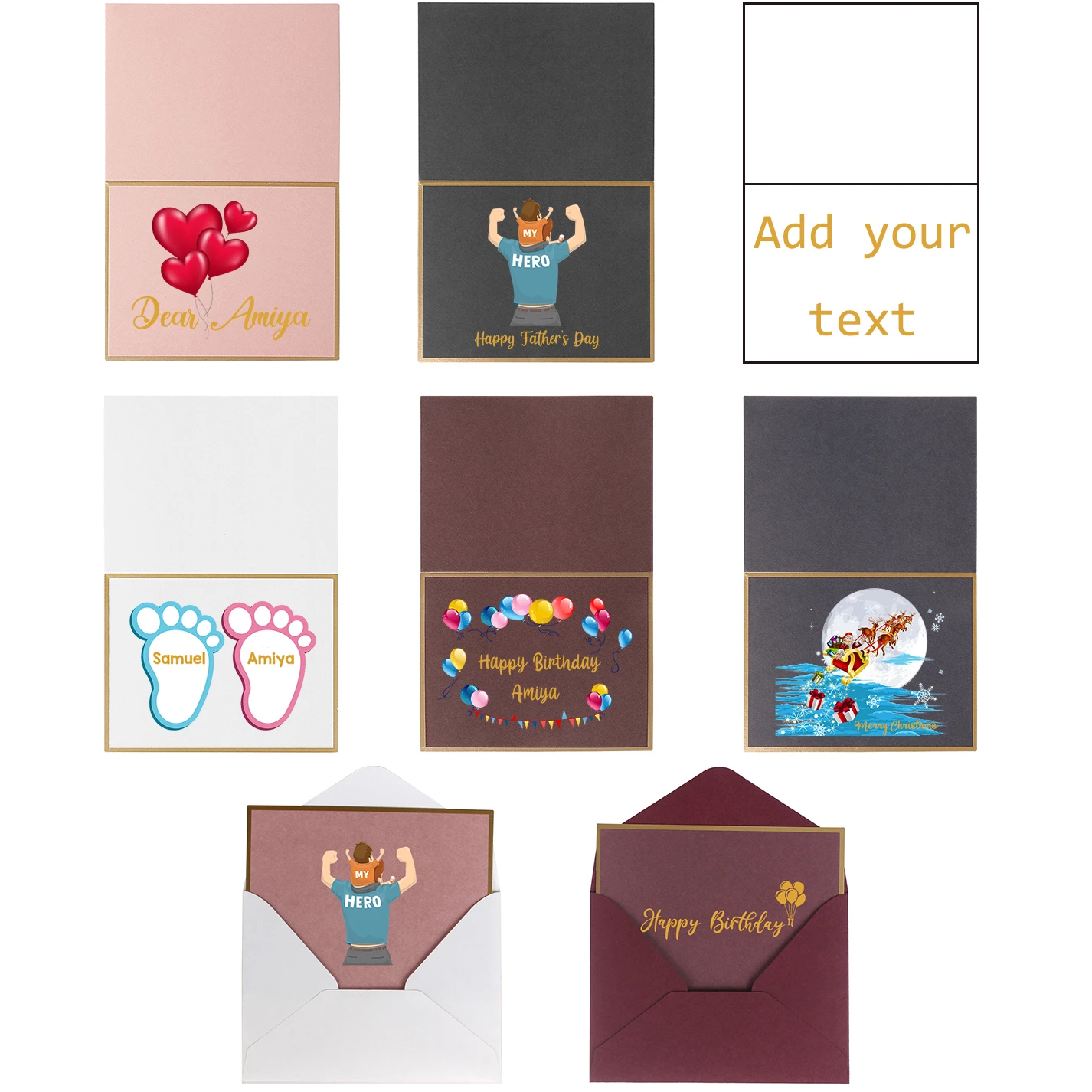 5Pcs Personalized Custom Happy Birthday Merry Christmas Wedding Mothers Day Greeting Thank You Cards Invitations With Envelope 
5Pcs Personalized Custom Happy Birthday Merry Christmas Wedding Mothers Day Greeting Thank You Cards Invitations With Envelope