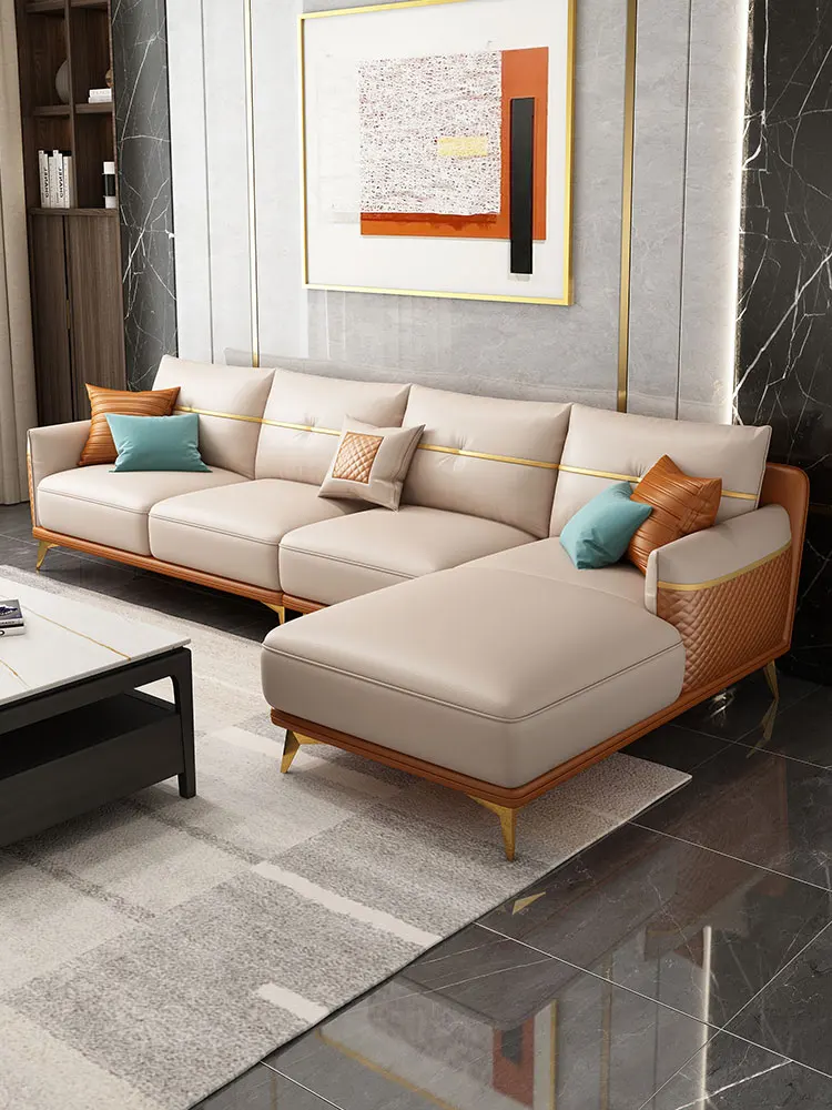 Nordic luxury head layer size family living room leather sofa simple modern furniture combination
Nordic luxury head layer size family living room leather sofa simple modern furniture combination