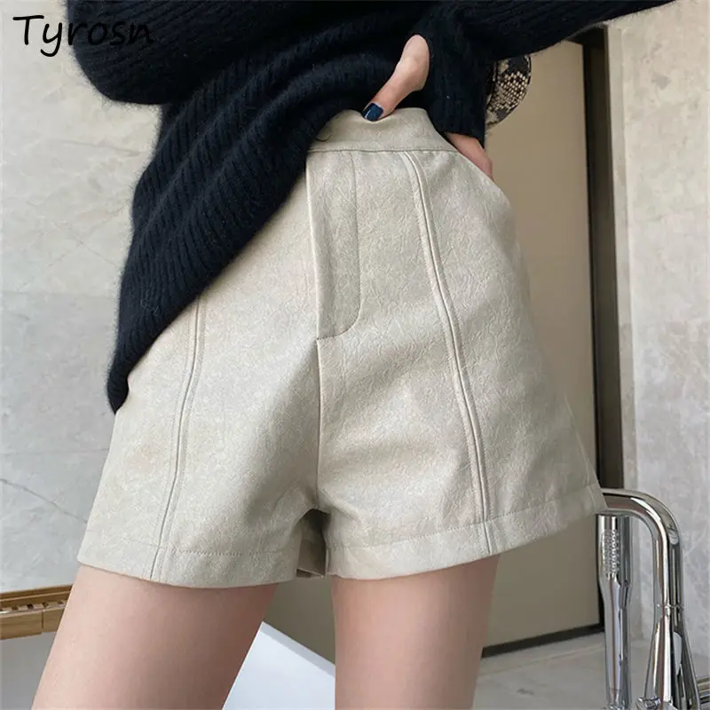 Shorts Women High Quality Streetwear Elegant Zipper Fly Design PU Short Casual All-match Wide Leg Trousers Female Autumn Winter
Shorts Women High Quality Streetwear Elegant Zipper Fly Design PU Short Casual All-match Wide Leg Trousers Female Autumn Winter