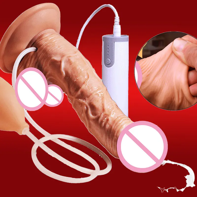 

CPWD New Squirting Ejaculating Lifelike Feeling Realistic Dildo Vibrator Sex Toys Flesh Suction Cup Intimacy Phallus For Women