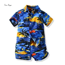 Tem Doger Hawaiian Style Summer Kids Boys Casual Clothes Set Printed Shirt+Shorts Children 2Pcs Suit Roupas Infantil Menino