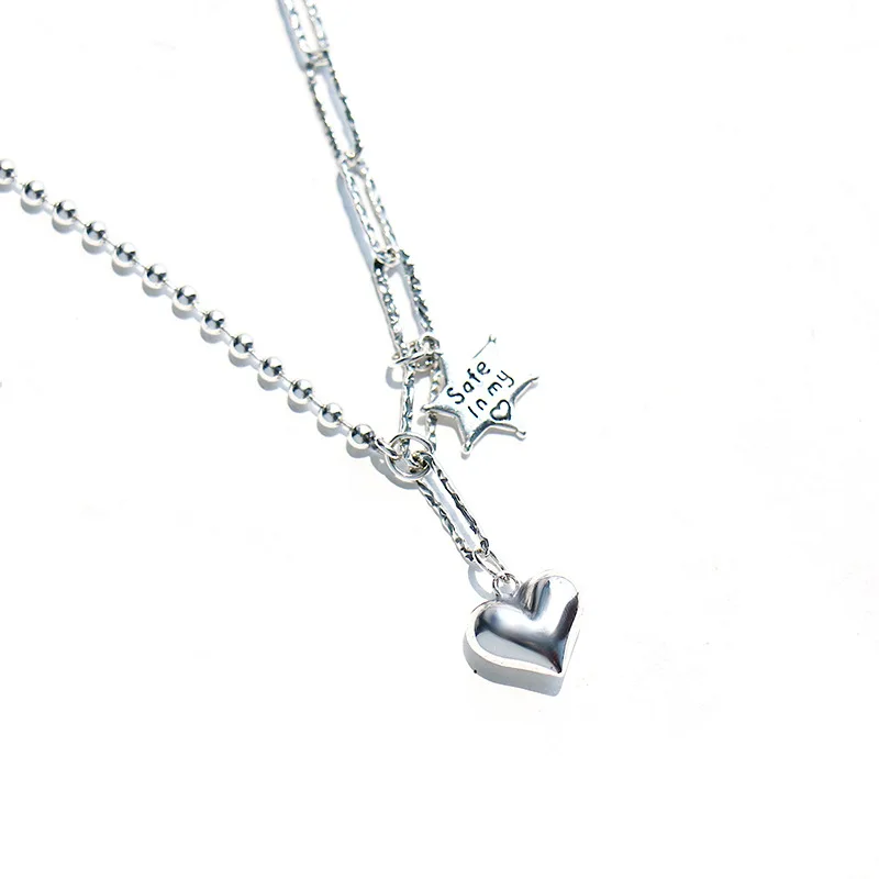 Sterling Silver Accessories For Jewelry Love Star Necklace Minority Clavicle Chain Europe And America Exaggerated Hip Hop Collar
Sterling Silver Accessories For Jewelry Love Star Necklace Minority Clavicle Chain Europe And America Exaggerated Hip Hop Collar