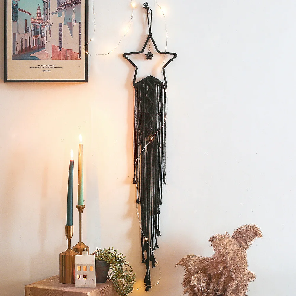 Moon Star Macrame Wall Hanging Tapestry Party Window Wind Chimes For Bedroom Birthday Dream Catcher Hanging Ornamen
Moon Star Macrame Wall Hanging Tapestry Party Window Wind Chimes For Bedroom Birthday Dream Catcher Hanging Ornamen