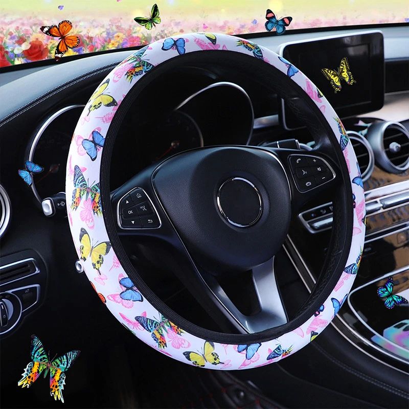 Diving Fabric Wearable Car Steering Wheel Cover Butterfly Printed Steering Wheel Cover Without Inner Ring For Women Car Interior
Diving Fabric Wearable Car Steering Wheel Cover Butterfly Printed Steering Wheel Cover Without Inner Ring For Women Car Interior