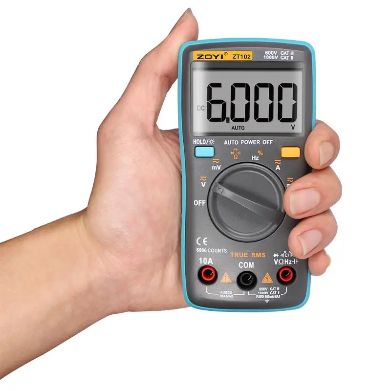 ZOYI ZT102 Ture RMS Digital Multimeter A-C/D-C Voltage Current Capacitance Teste Dropshipping
ZOYI ZT102 Ture RMS Digital Multimeter A-C/D-C Voltage Current Capacitance Teste Dropshipping