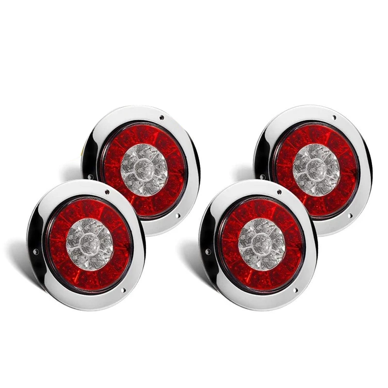 4Pcs 4 Inch LED Trailer Tail Lights 16 LED Stop Brake Tail Running Reverse Backup Lights Lamps for RV Trailer Trucks
4Pcs 4 Inch LED Trailer Tail Lights 16 LED Stop Brake Tail Running Reverse Backup Lights Lamps for RV Trailer Trucks