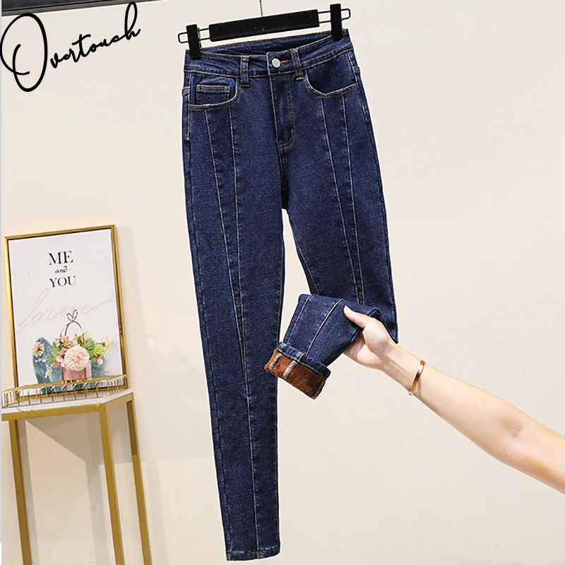 Overtouch Women Cothing Jeans Oversize Cotton Denim Pencil Pants Fleece Thicken Elastic Waist Lady Trousers Autumn Winter
Overtouch Women Cothing Jeans Oversize Cotton Denim Pencil Pants Fleece Thicken Elastic Waist Lady Trousers Autumn Winter