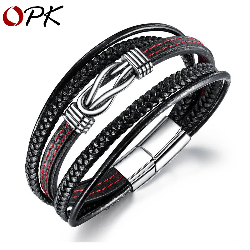 Stainless steel personality magnetic suction buckle tide men's titanium steel bracelet men's punk leather bracelet
Stainless steel personality magnetic suction buckle tide men's titanium steel bracelet men's punk leather bracelet