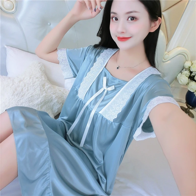 Sweet women blue yellow lace sexy nightdress girls plus size bathrobe large size sleepwear nightgown fancy nightshirts relax fit
Sweet women blue yellow lace sexy nightdress girls plus size bathrobe large size sleepwear nightgown fancy nightshirts relax fit